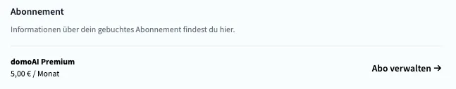 Abonnement verwalten Button