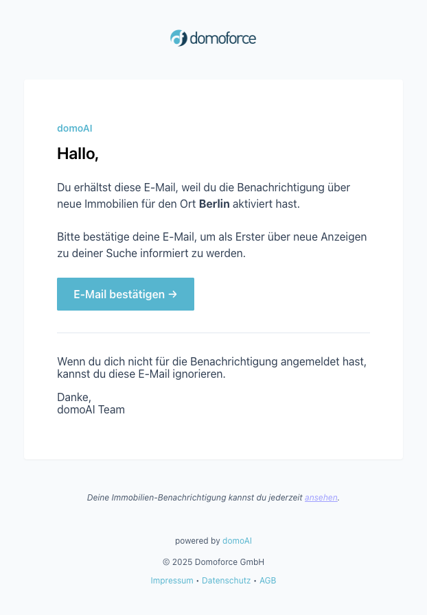 Benachrichtigung per E-Mail bestätigen