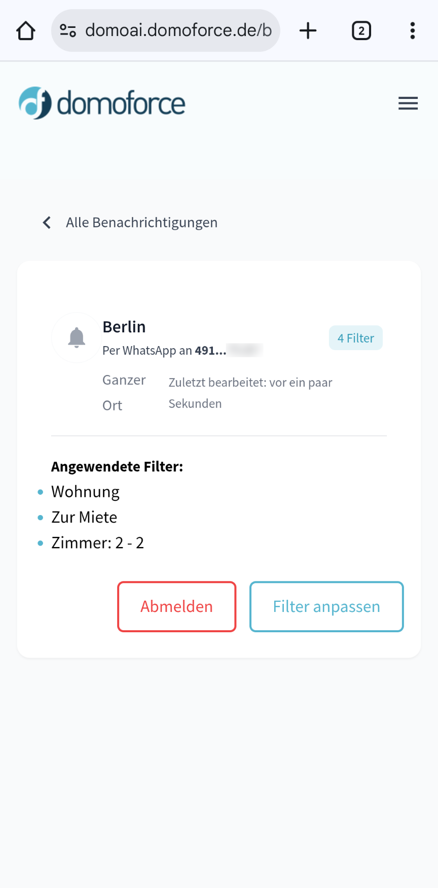 Benachrichtigung verwalten am Handy