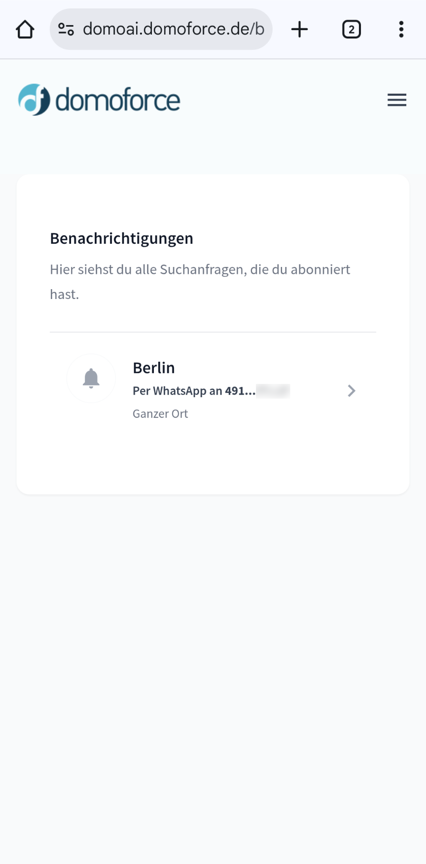 Benachrichtigung auswählen zum abmelden