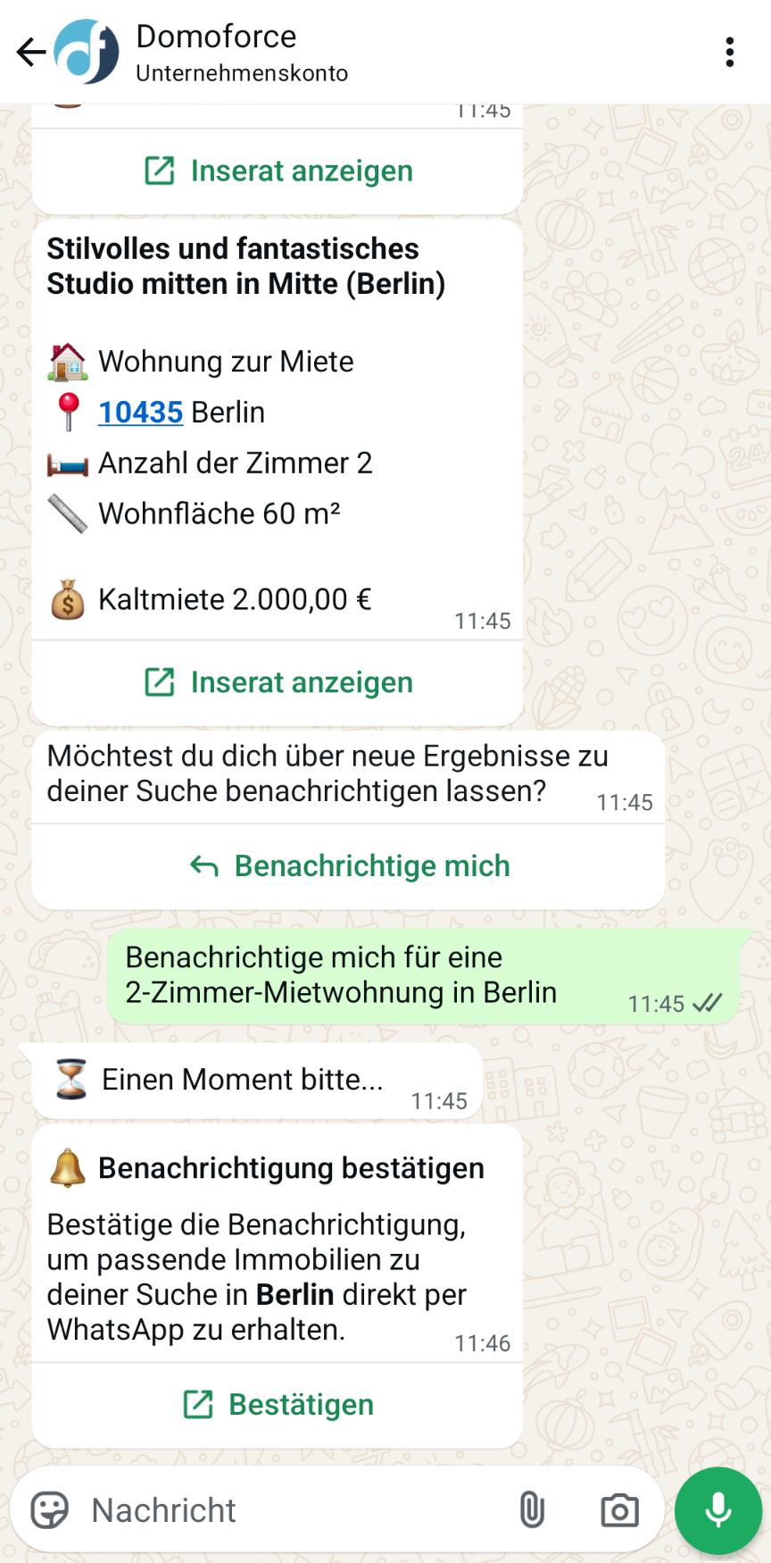 Benachrichtigung per Nachricht in WhatsApp erstellen