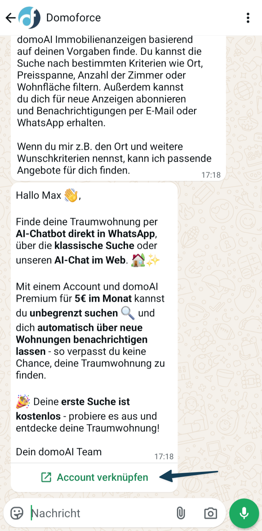 WhatsApp mit Account verknüpfen